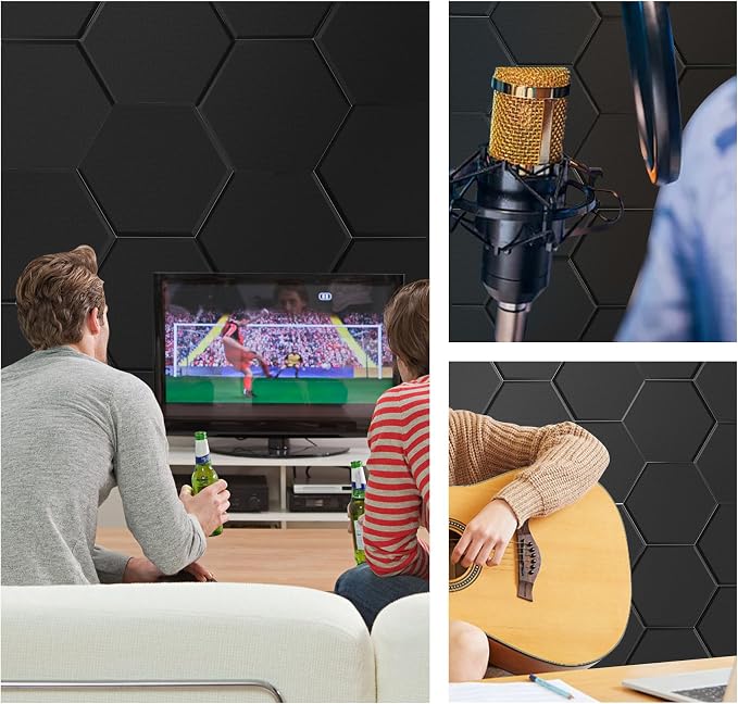 15 Pack Hexagon Self-Adhesive Sound Proof Foam Panels - Image 7