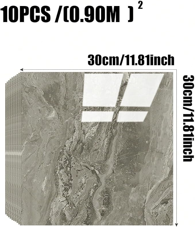 Chejiaye 10pcs Marble Peel and Stick Backsplash Waterproof Washroom Wall Panels - Image 4