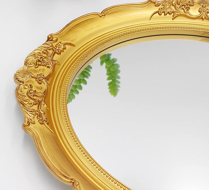 YCHMIR 14.8 x 13.1 inch Oval Wall Mirror Vintage Style Wall Mounted - Image 5