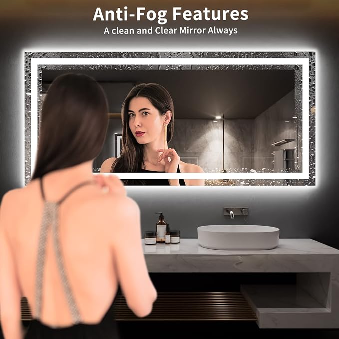LOAAO 77X36 LED Bathroom Mirror - Image 3