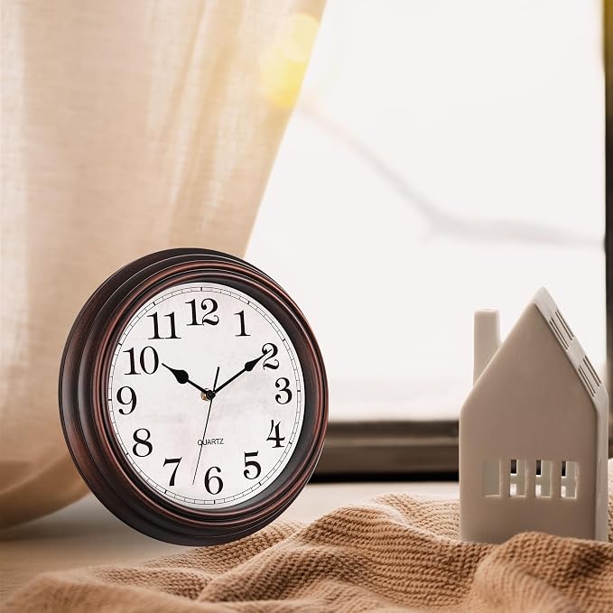 Wall Clock, 12 Inch Vintage Retro Silent Quality Wall Clocks Battery Operated - Image 5