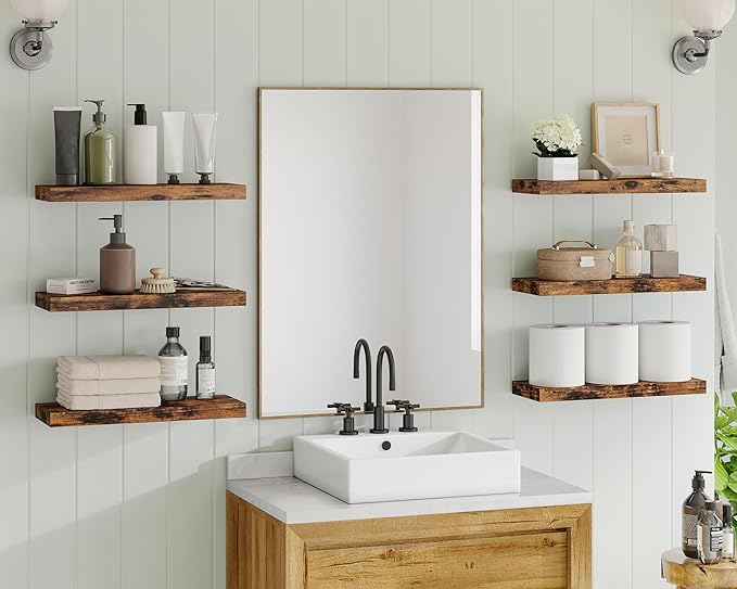 Fixwal 15.8in Floating Shelves, Farmhouse Shelf Wall Decor - Image 2