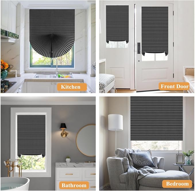 Window Blinds Cordless Blackout No Drill Cut to Size Clip On Stick On Self - Image 7