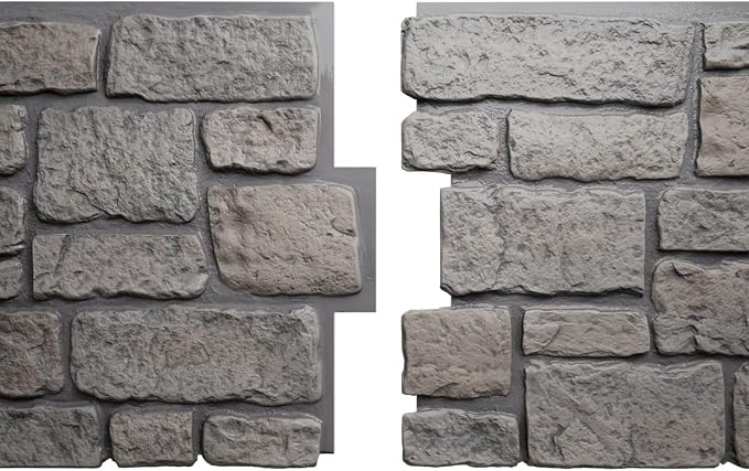 EverStone Cobblestone Faux Stone Panel, Morning Dove Color - Image 8