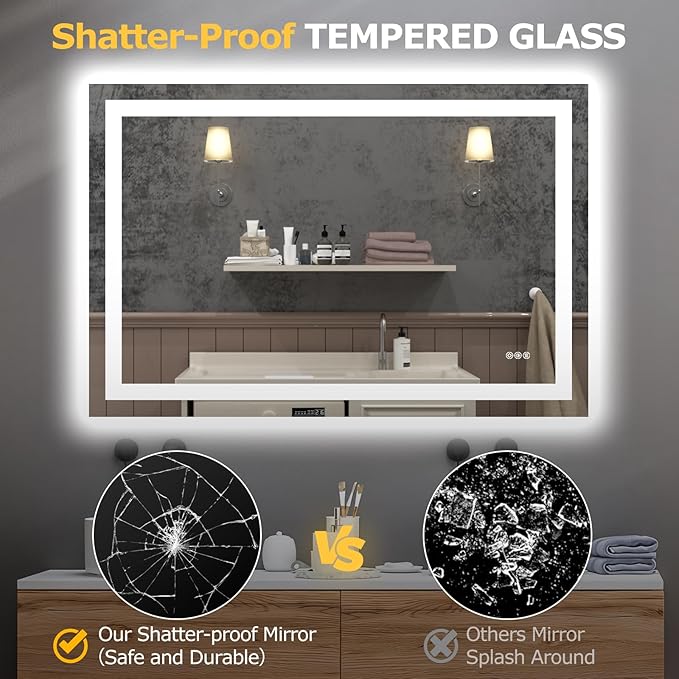 Hivone 48X32 LED Bathroom Mirror - Image 7