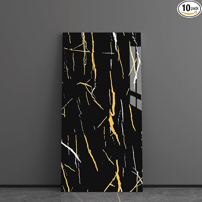 Haimin Wall Panels Peel and Stick 10 Pieces 23.6x11.8in Black Lightweight by HaiminHomeDecorWallpaper