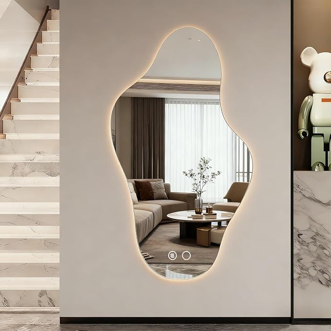 55″x31.5″ Modern Irregular LED Bathroom Mirror - Image 7