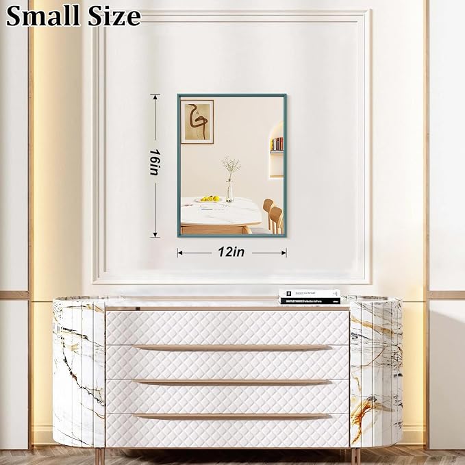 AAZZKANG Metal Framed Rectangle Wall Mounted Mirror Decorative Modern Bedroom - Image 2