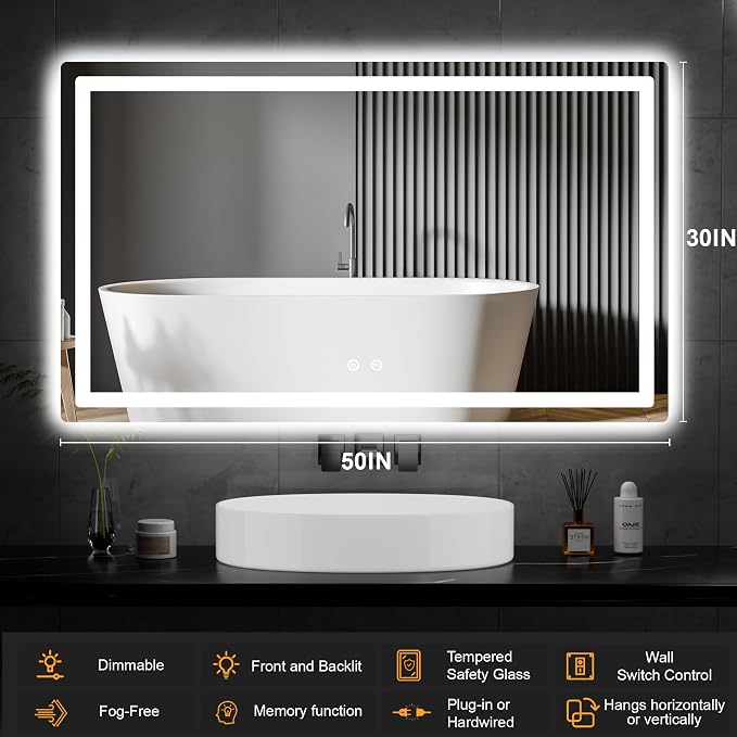 AMOISE LED Bathroom Vanity Mirror - Image 8
