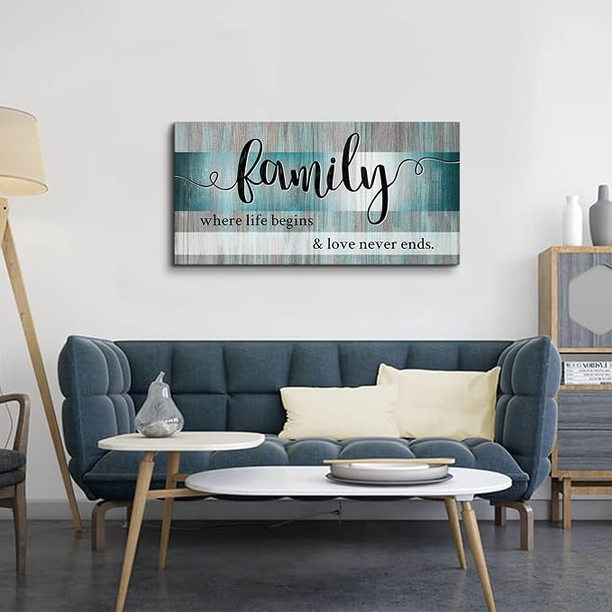 Family Wall Decor Teal Wall Art - Image 6