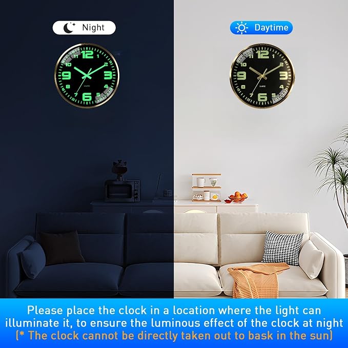 12-inch wall clock, battery powered, - Image 5