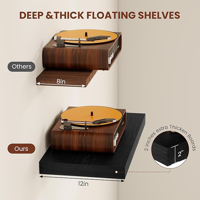 Vivelove 2" Thick Floating Shelves - Image 4