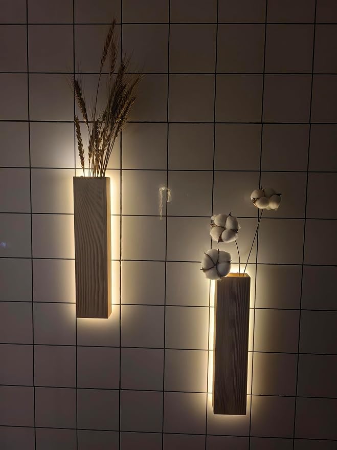 Artificial Eucalyptus with LED Lights Wall Planters Rustic Wall Decor with - Image 7