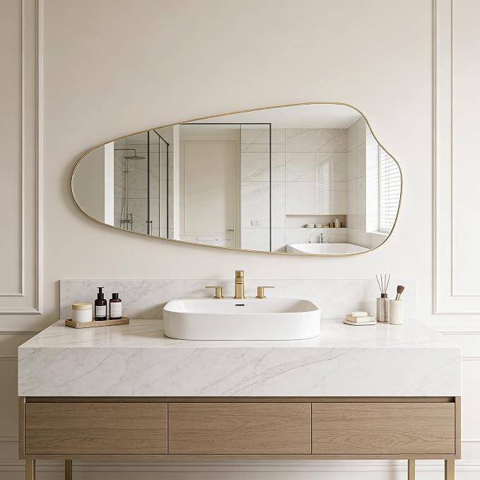 Irregular Wall Mirror Asymmetrical Mirror, Decorative Modern Mirror, Tempered - Image 5