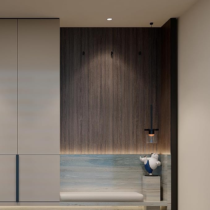 YU LI 3DH Peel and Stick PVC Slat Wall Panel 236"x15.75" Self-Adhesive Thick - Image 5