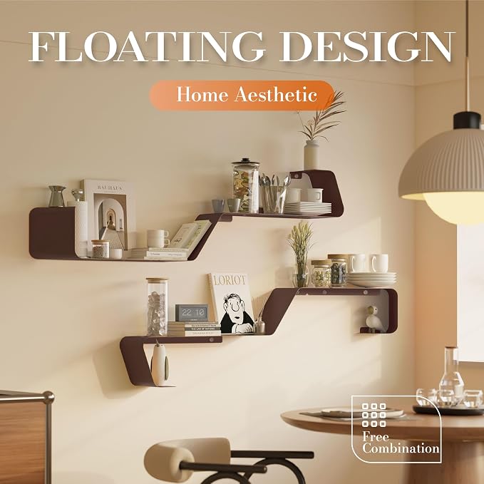 Sttoraboks Floating Wall Shelves Set of 3, Metal Mounted Shelf - Image 5