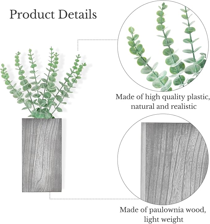 Dahey 2 Pack Wood Wall Planter Vase - Image 6