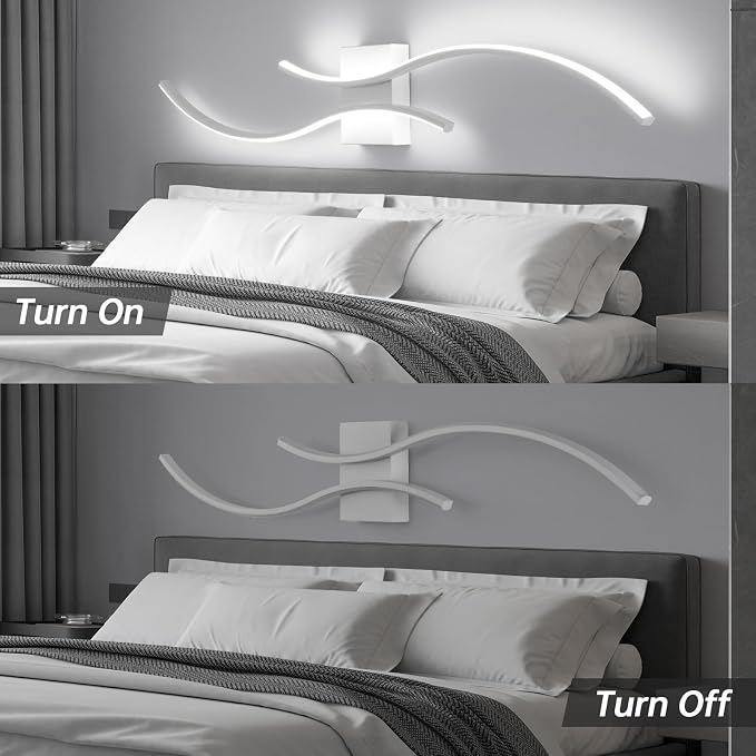 CANEOE Modern Wall Sconce, 39inch Wave Design Indoor Wall Lamp - Image 4