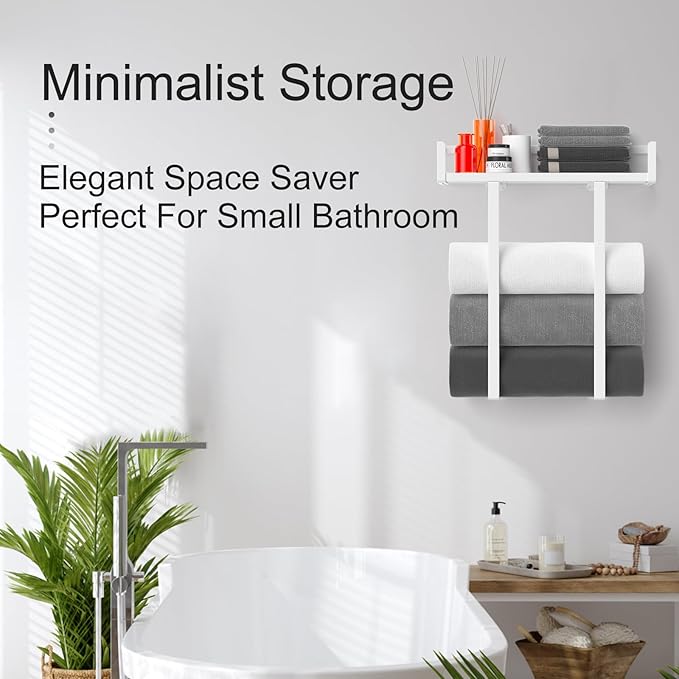 Towel Racks for Bathroom Wall Mounted, Xstydes Metal Towel Holder - Image 3