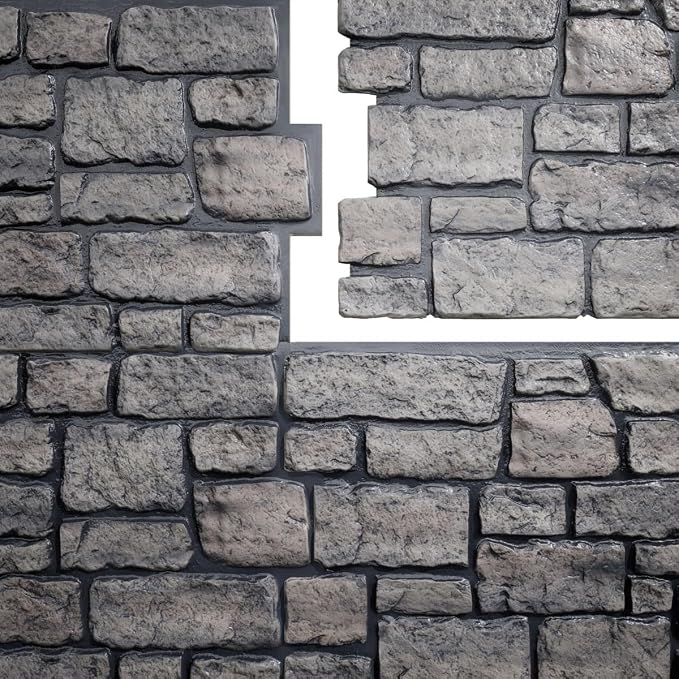 EverStone Cobblestone Faux Stone Panel, Lunar Color - Image 9