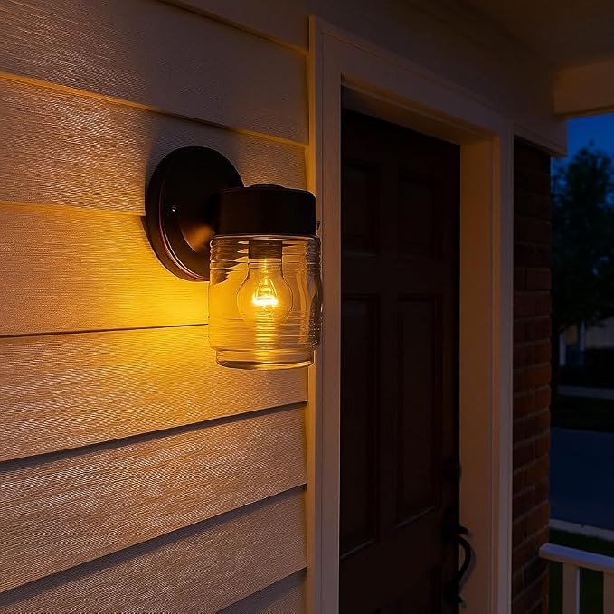 Design House Jelly Jar 1 Light Wall Light, Oil Rubbed Bronze, Outdoor Downlight - Image 6