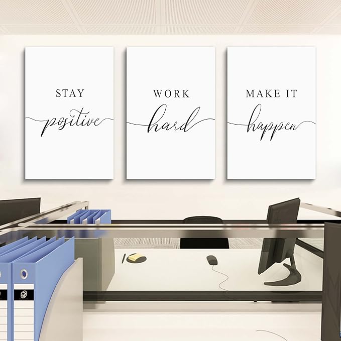 Framed Canvas Wall Art Positive Quotes Painting, Office Wall Art, Positive - Image 3