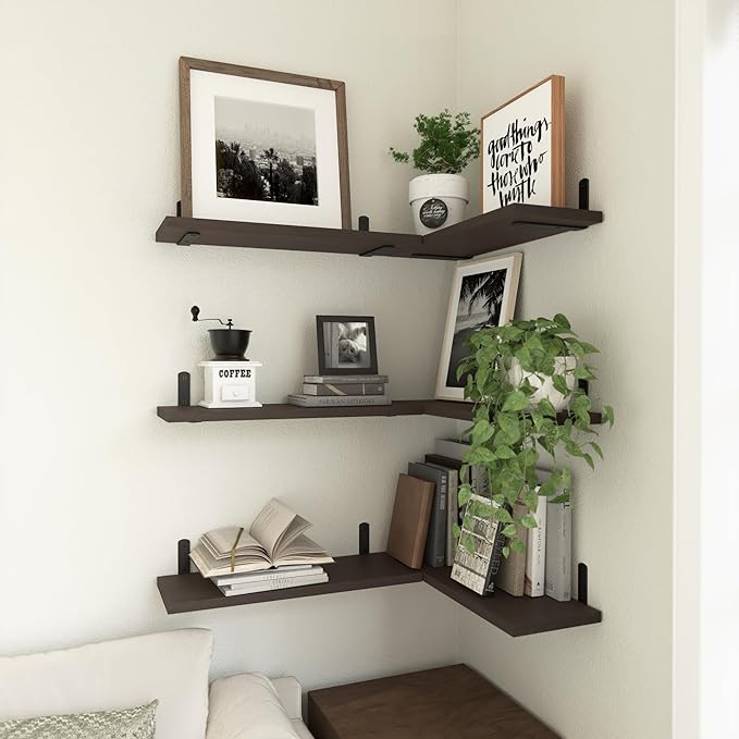 WOPITUES Wood Floating Shelves Set of 6, Shelves - Image 5
