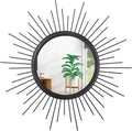 Large Sunburst Wall Mirror Boho Home Decor Round Wall Art Mirror Modern Metal by HLFMVWE