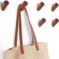 Felidio Wood Wall Hooks, 6 Pack Natural Wooden Coat Hooks Wall-Mounted by Felidio