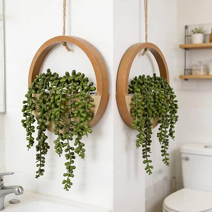 Artificial Hanging Plants Hanging Planter Fake Succulents Artificial String of - Image 6