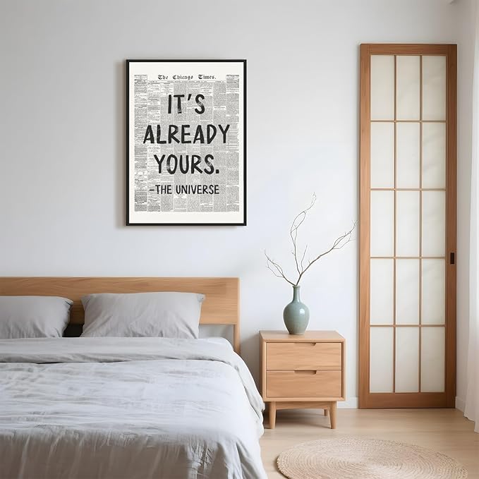 Framed Black And White Retro Newspaper Wall Art ItS Already Yours Universe - Image 5