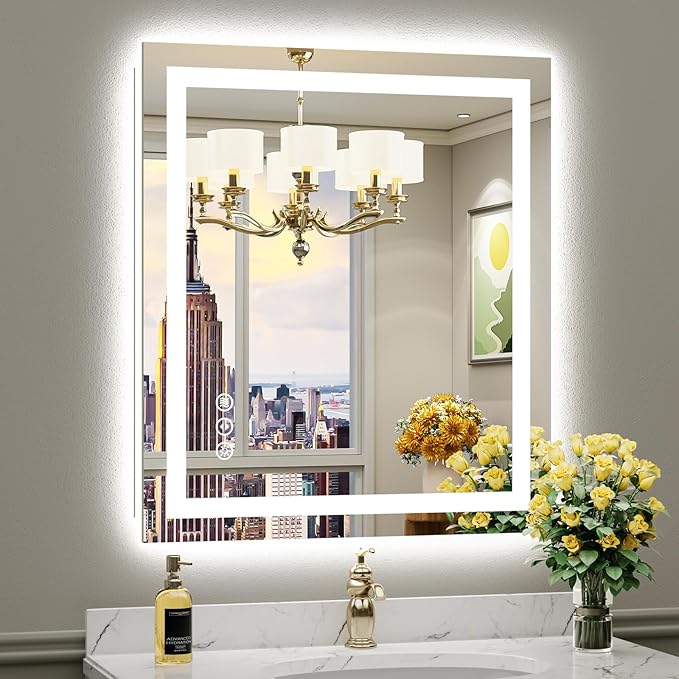 Briivue 28x32 Inch LED Bathroom Mirror by Briivuemodernmirrors