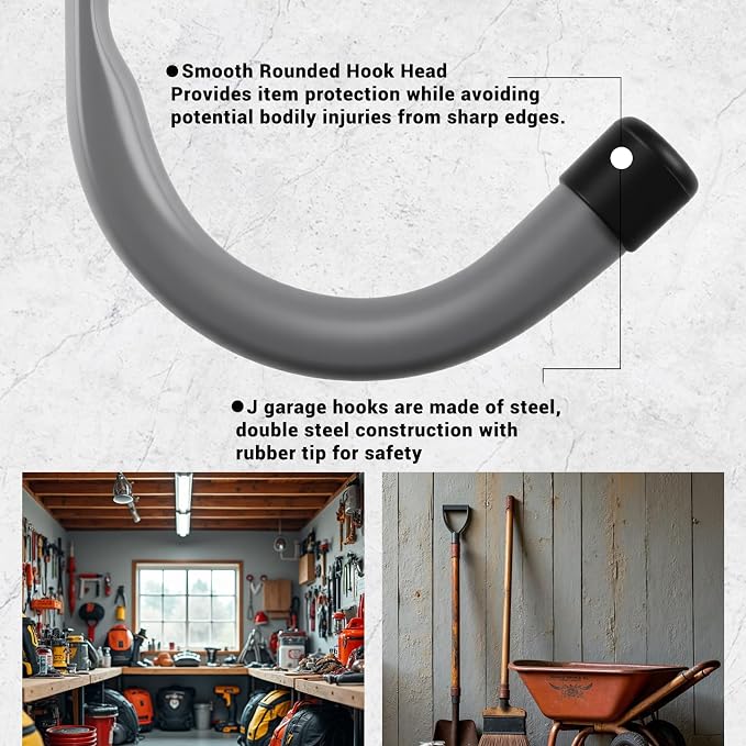 HOME MASTER HARDWARE 12 Pack 4-Inch Heavy Duty Garage Storage Wall Hooks - Image 4