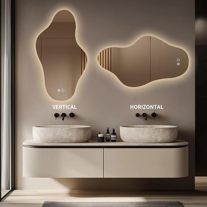 Modern Irregular LED Bathroom Mirror - Image 4