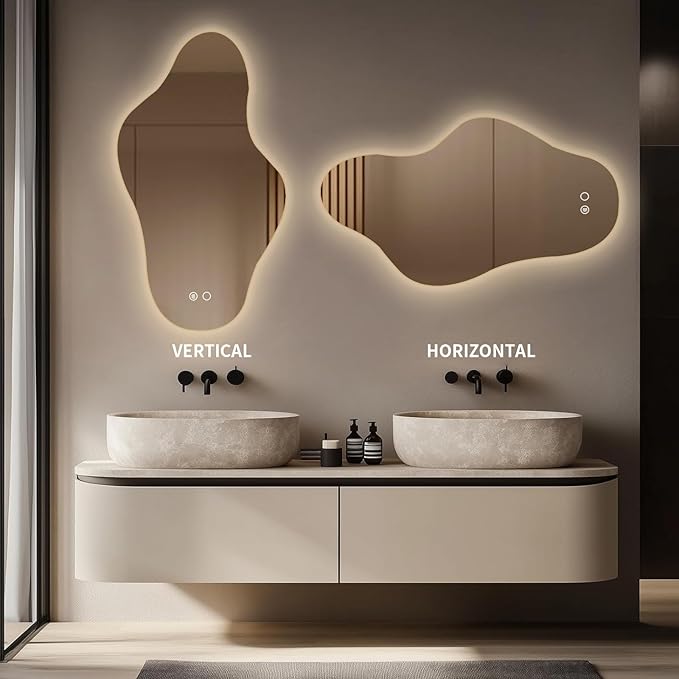 Modern Irregular LED Bathroom Mirror - Image 5