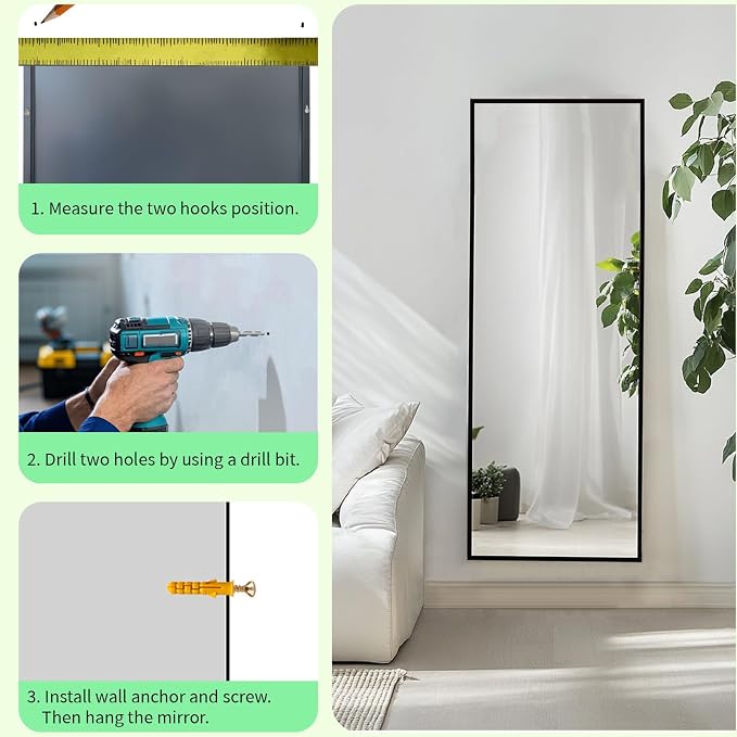 Sunniry Full Length Mirror 56x16 inch, Full Body Mirror - Image 8