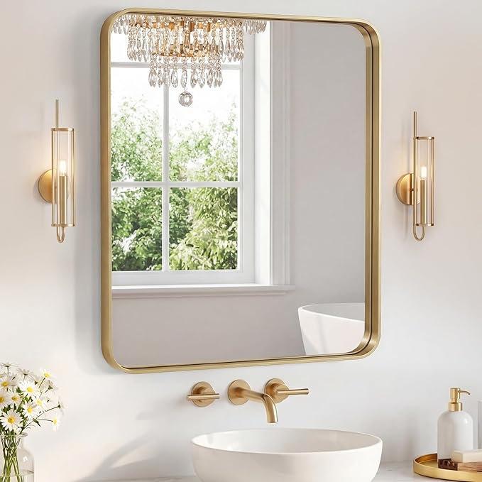 NEWBULIG 28X32 Inch Bathroom Mirror by NEWBULIG