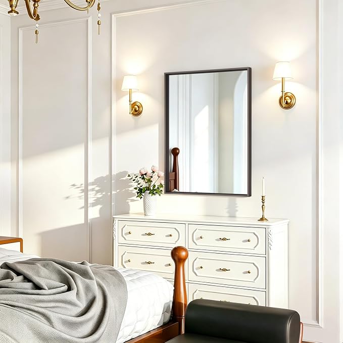AAZZKANG Rectangular Metal Frame Mirror Retro Bathroom Bedroom Wall Mirrors - Image 5