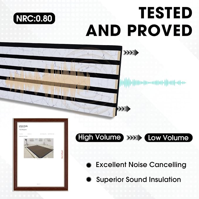 Wood Slat Acoustic Panels, 4 Pack 94.5"x7.9" 3D Wall Panels, Modern Fluted - Image 3