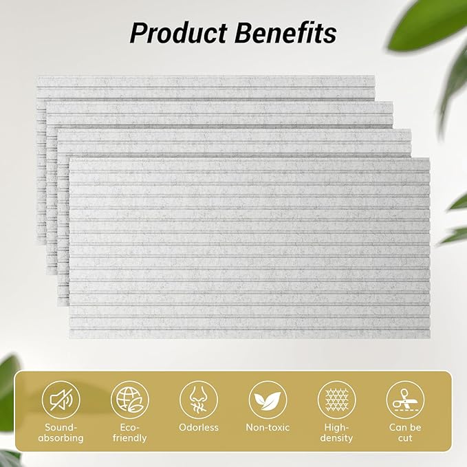 TONOR Dual-Layer Thickened Acoustic Wall Panels Self Adhesive, 8 pack - Image 6