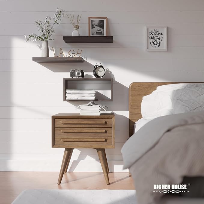 RICHER HOUSE Floating Shelves Set of 3, Modern Bathroom Shelves Wall Mounted - Image 6