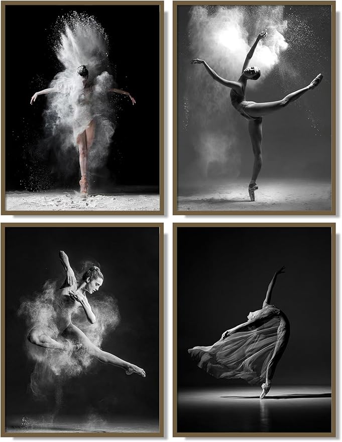 NCYEL Black and white ballet wall art dancer poster beautiful girl bedroom by NCYEL