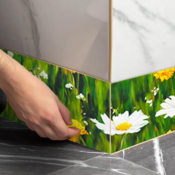 IVN Wallpaper Border Peel and Stick Decorative Wall Trim Self Adhesive Daisy - Image 6