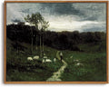 OIQArtOIQ Framed Vintage Landscape Wall Art Shepherd Natural Scenery Oil by OIQArtOIQ