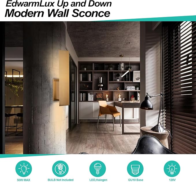 Edwarmlux Indoor Wall Sconces, Modern Wall Lights, Up and Down Wall Mount Light - Image 4