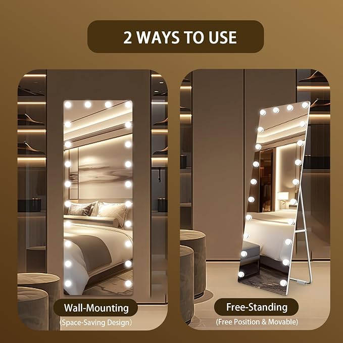 Kosmonia 66x22 Hollywood Full Length Mirror - Image 5