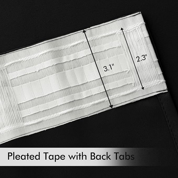 MIULEE Black Back Tab Blackout Curtains 100 Inch Length 2 Panels Set - Image 4
