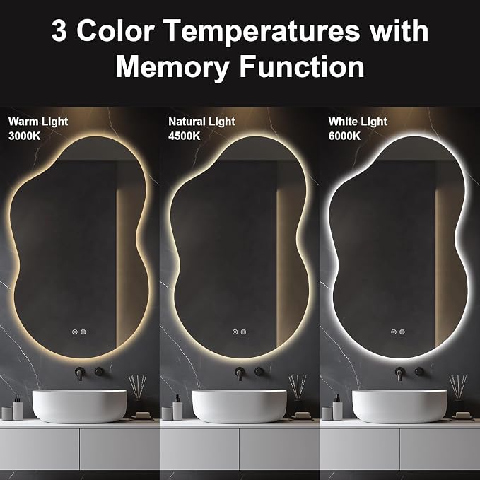 48"x30" Irregular LED Lighted Vanity Mirror - Image 2