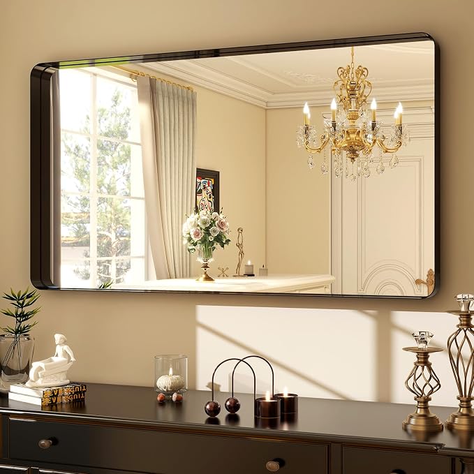 Easly 48"x30" Black Bathroom Mirror - Image 2