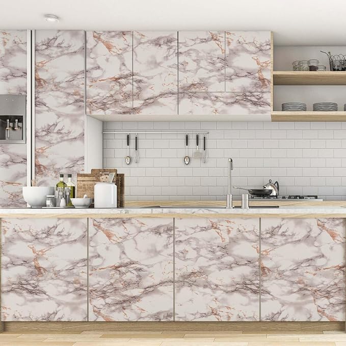 Abyssaly Marble Contact Paper Brown Peel and Stick Countertops Waterproof - Image 4
